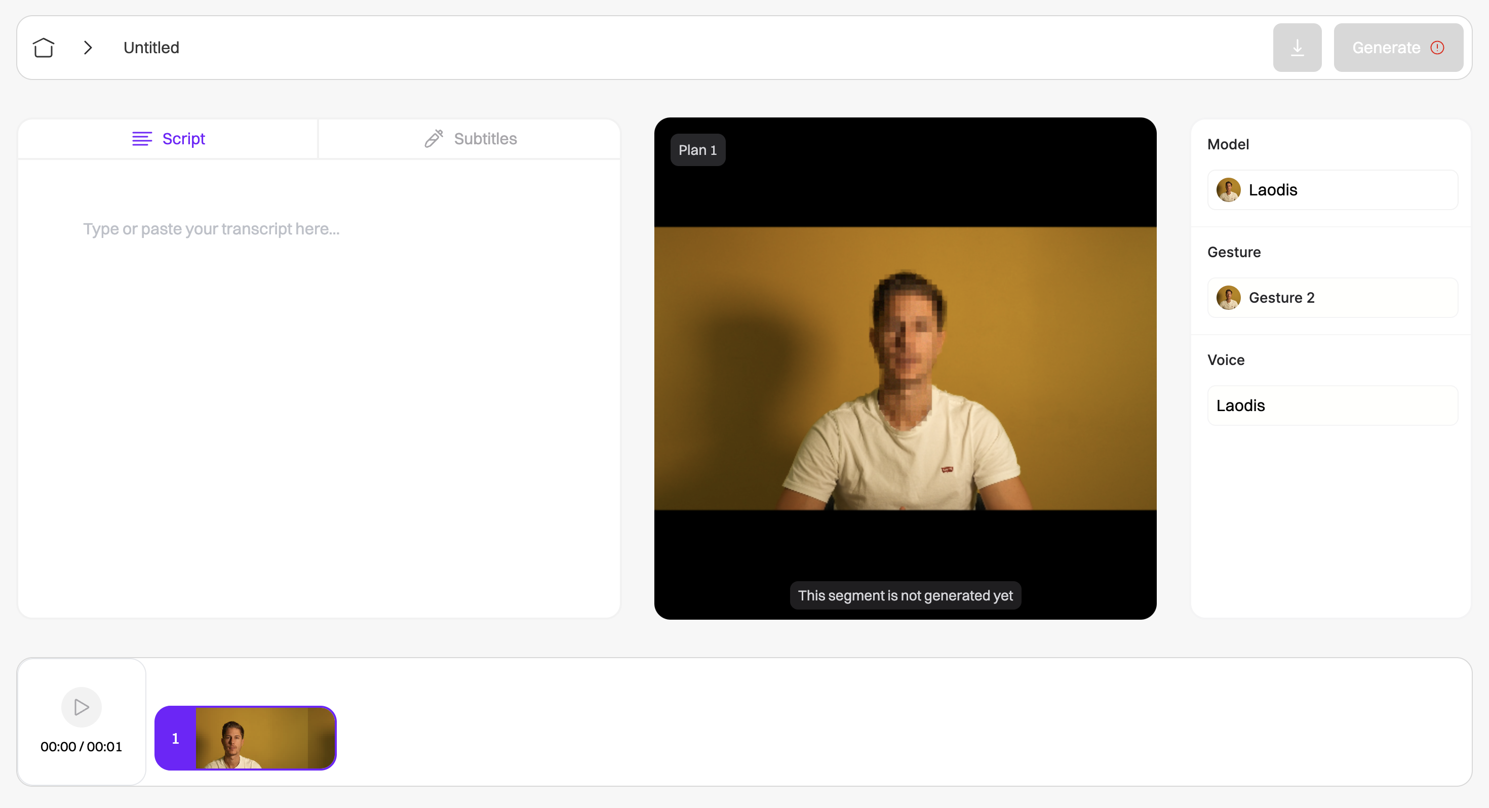 Deepfake generator creating AI avatar videos for influencer marketing