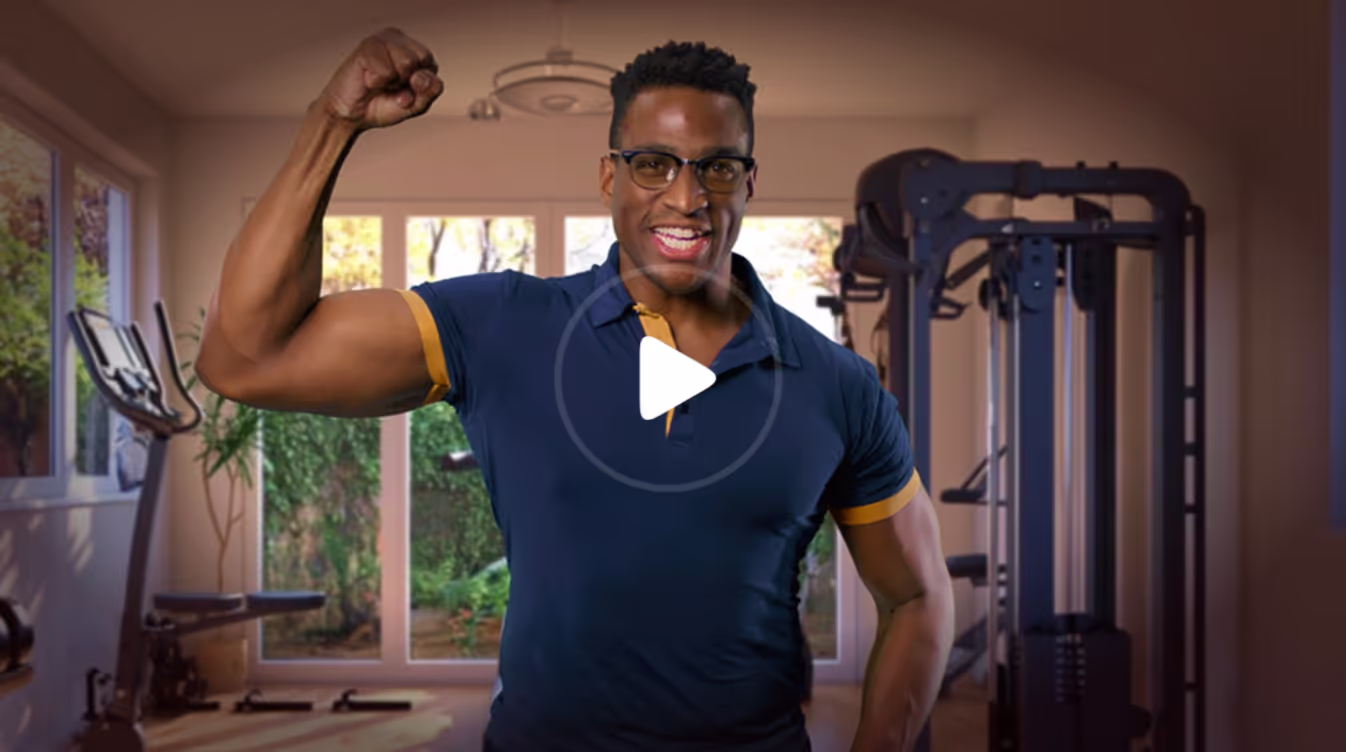 Screenshot of an AI spokesperson avatar in a video generator