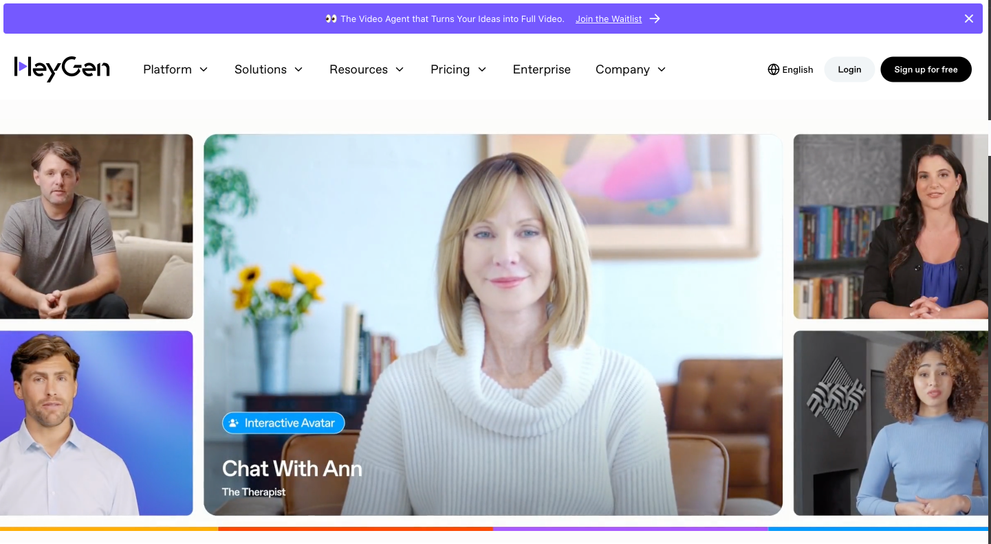 Screenshot of HeyGen real time conversational avatars interface