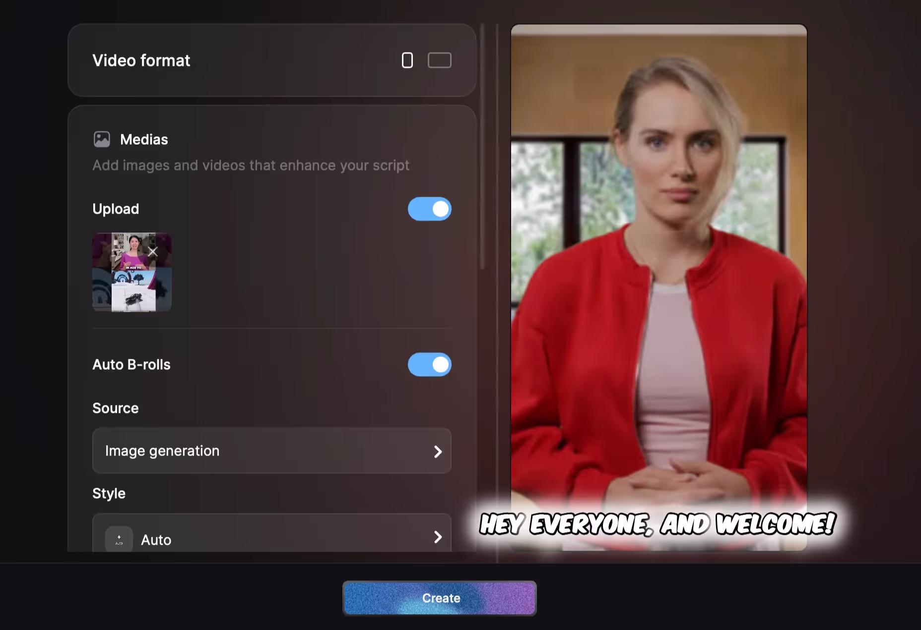 AI-powered video creation interface on Argil – I Want Clips effortlessly