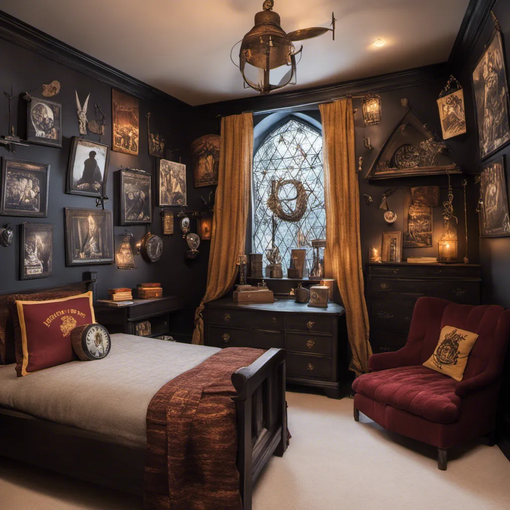 AI-generated Harry Potter room decor visualization.