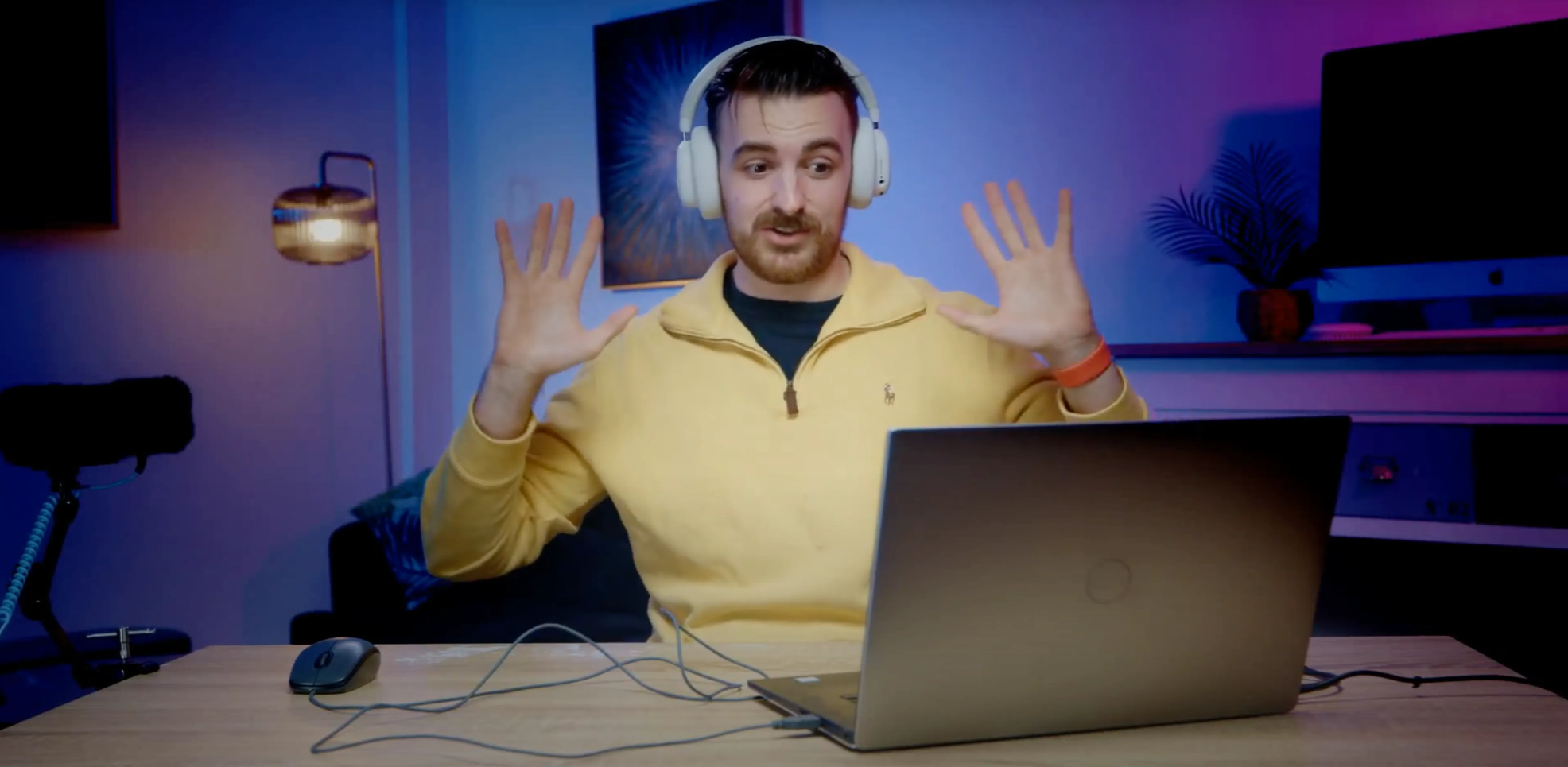 A video editor working on AI-assisted video production jobs