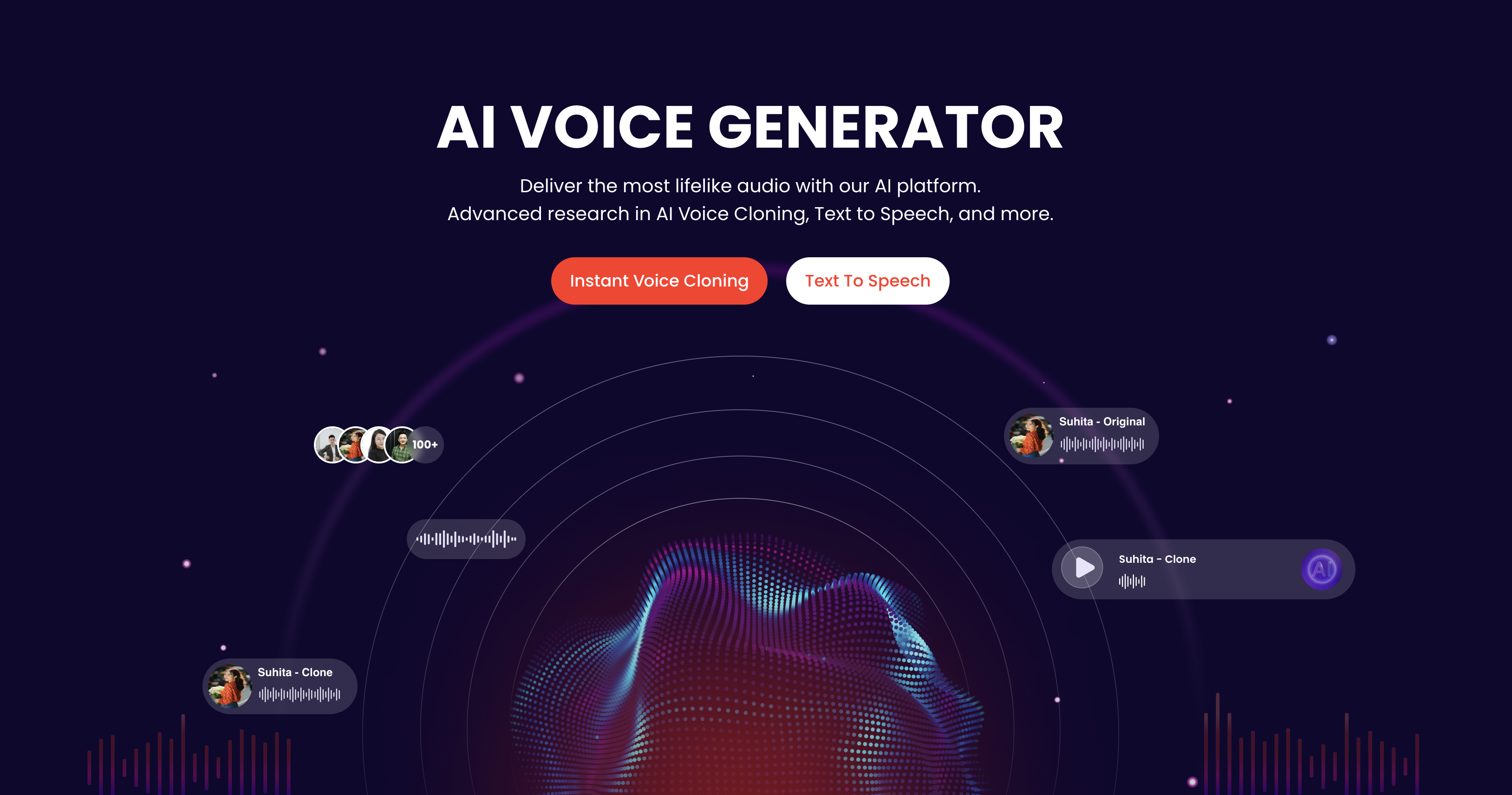 Example of Replay AI Text to Speech dashboard comparing AI voice options